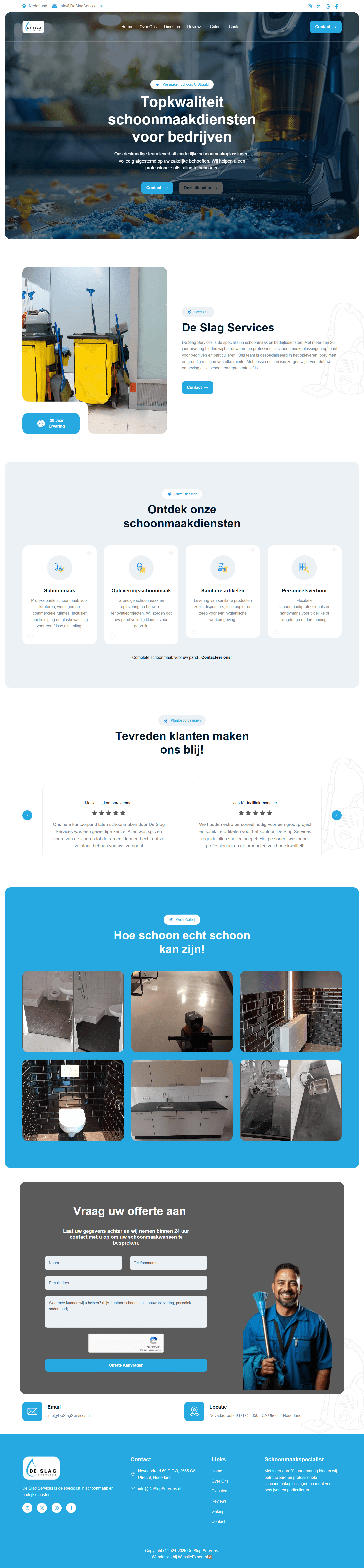 De Slag Services — desktop weergave