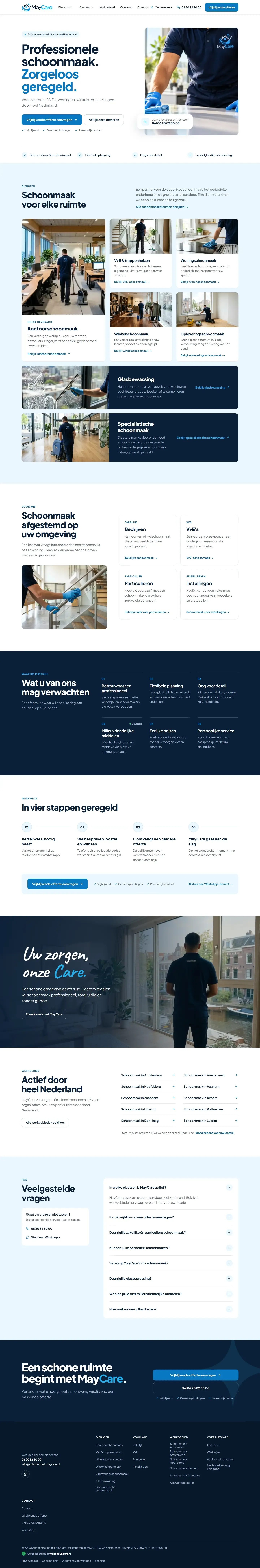 Schoonmaakbedrijf MayCare — desktop weergave