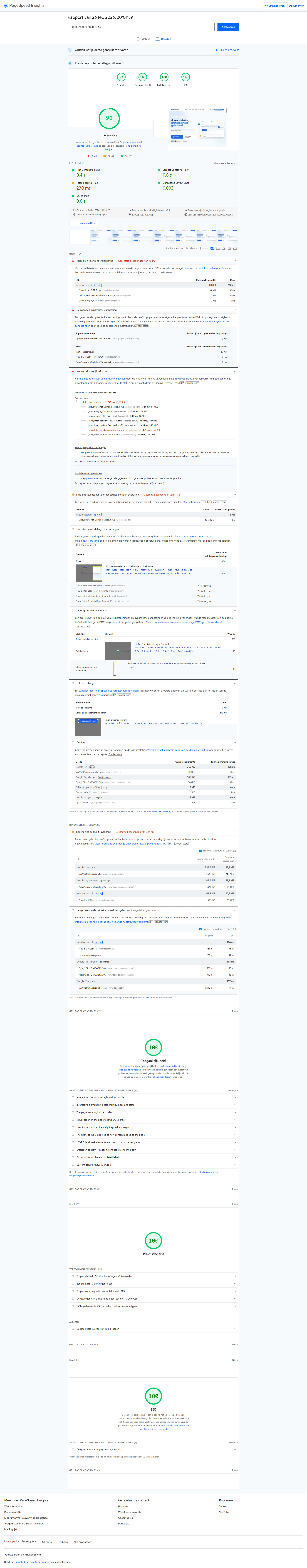 PageSpeed voorheen desktop